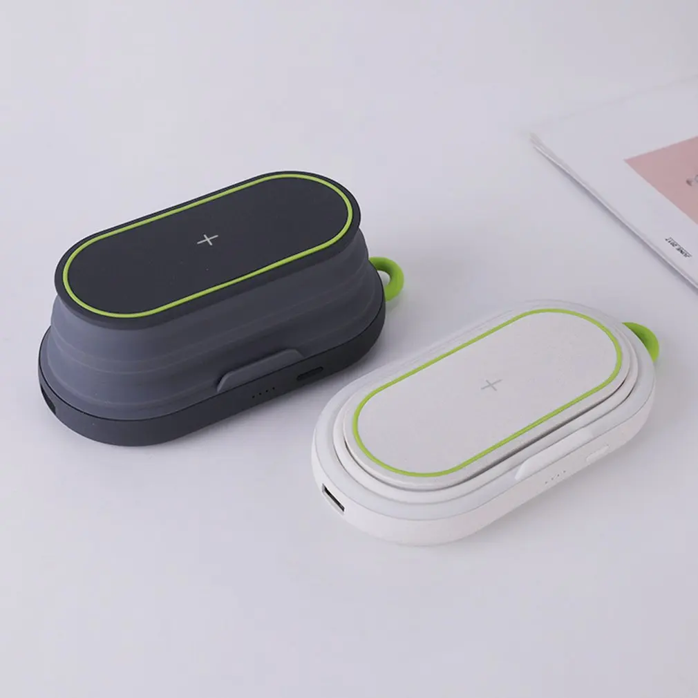 Portable Charging Power Bank 5000Mah Mobile Power Dual-Use Wireless Fast Charging With Stand Small Night Light powerbank