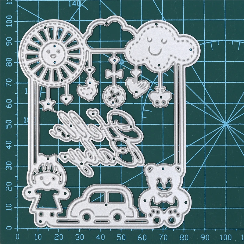 Dies DiyArts ремесло металлические режущие штампы высечки пресс-формы Hello Baby Car Frame скрапбук Бумага Ремесло нож плесень лезвие удар трафареты штампы - Цвет: Dies