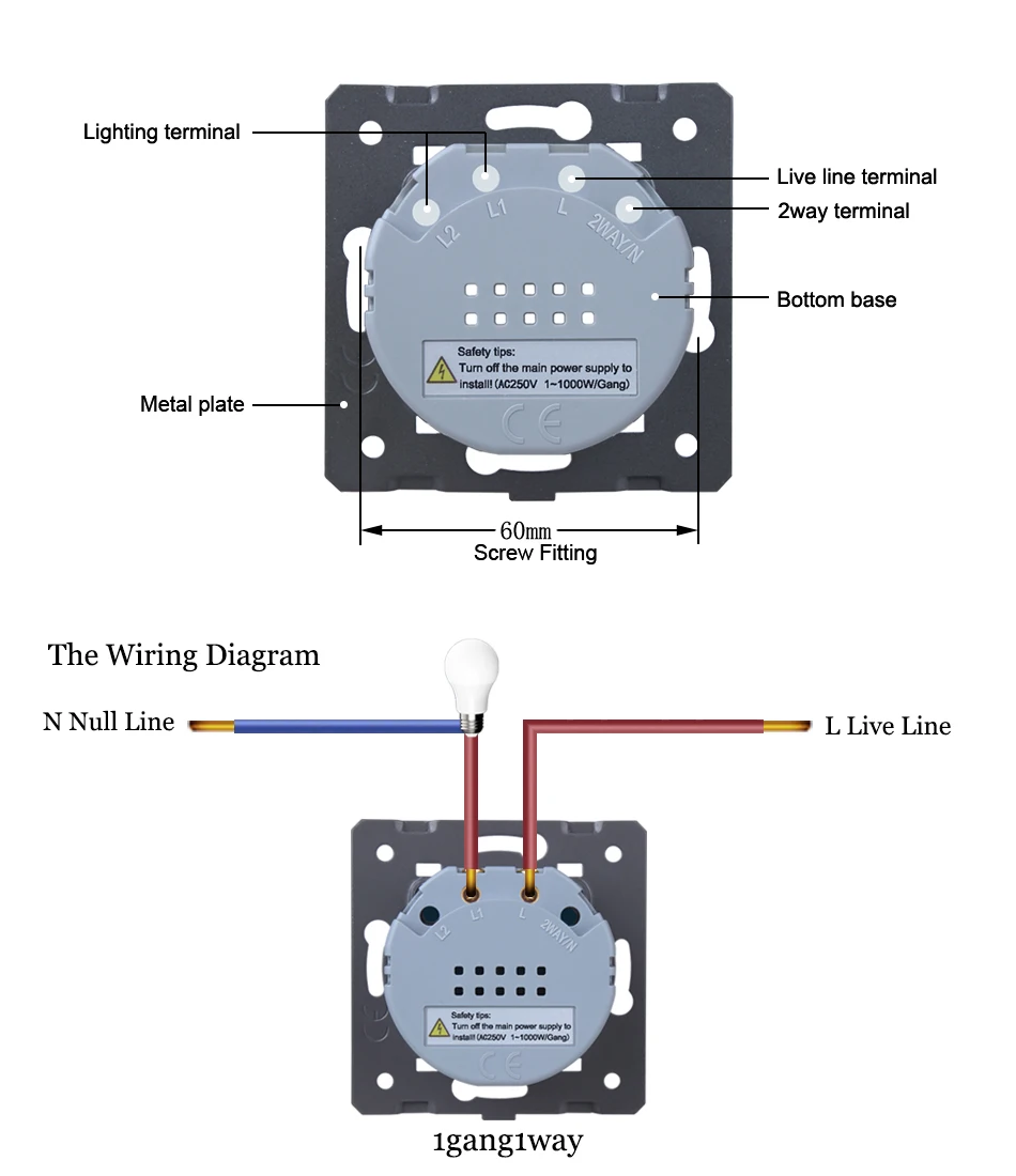 一路接线图和背面图