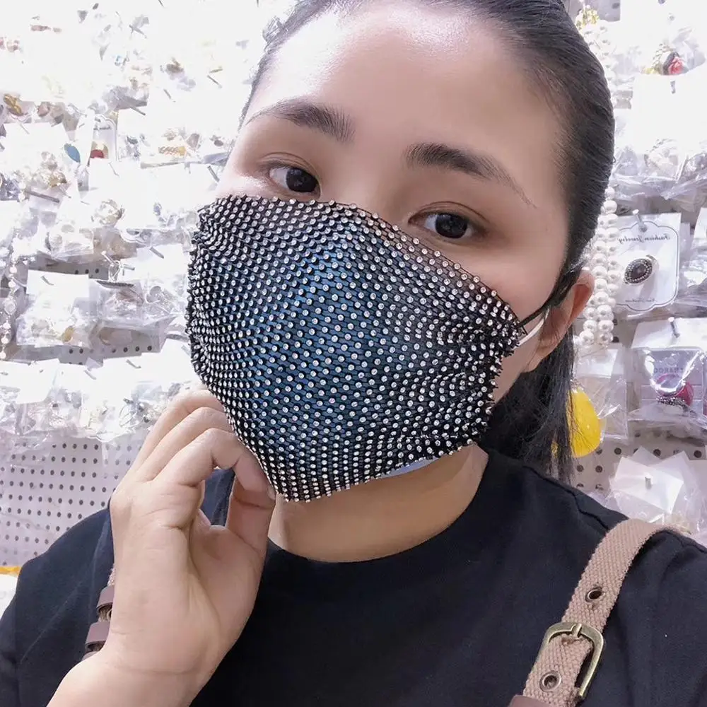 Модные блестящие стразы MANILAI Сексуальные Вечерние Маски Обложка Facemask ювелирные