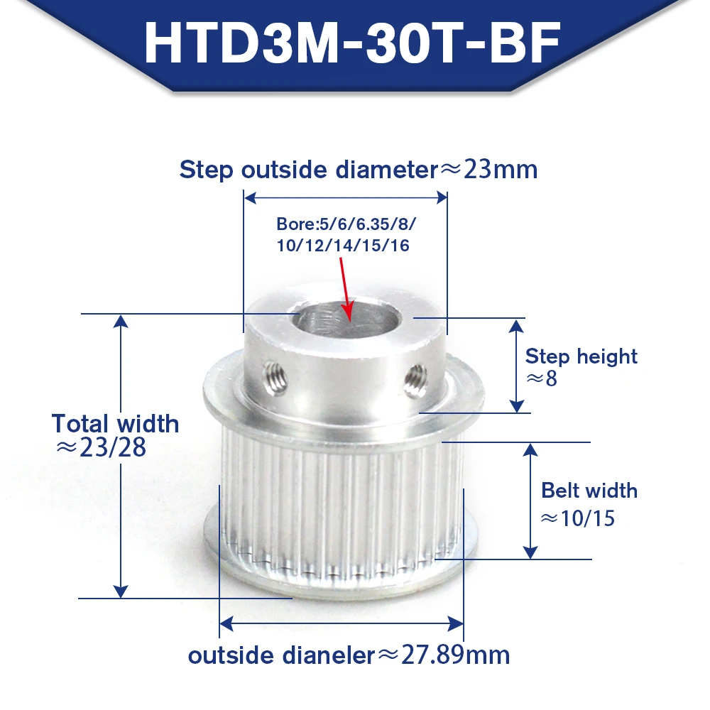 Correia Dentada Polia Bore 30 Dentes 3m Htd 3m Correia para Máquina Cnc 30 t 30 Dentes Htd3m Polia 35 mm mm 10 mm 12 Milímetros 14 Milímetros 15 Milímetros 16 Milímetros w = 10 Milímetros