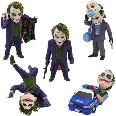 5 Pcs/set  Batman The Dark Knight The Joker PVC Figure Collectible Model Toy 