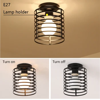

Modern Ceiling Lights LED Ceiling Lamp Vintage Plafondlamp Cage Plafonnier Crystal Lamp For Dining Room Kitchen Lampara Techo