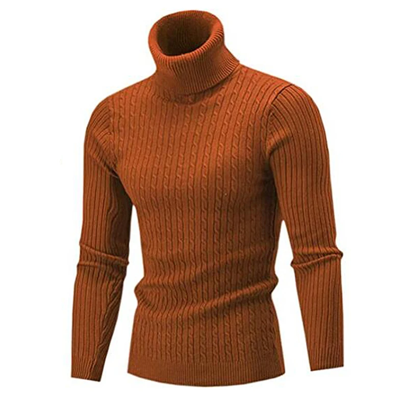 formal sweater for men Men's Turtleneck Sweater Autumn Winter Men's Rollneck Warm Knitted Sweater Keep Warm Men Jumper mens pullover sweater