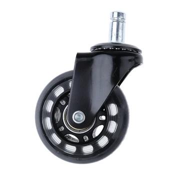 

Durable Chair Caster Wheels 2.5 inch Swivel Plate PU Caster Wheel Replacement Parts for Furniture Home Hardware with Lock Brake