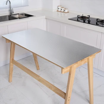 

Aluminum Foil Table Cloth Waterproof Table Cover Self-adhesive for Kitchen Tablecloth Removable Oilproof Protect Desktop New