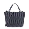Luminous reflective  Bag Geometric Tote Folding Shoulder Bags for women 2024 Plain Folding Handbags sac a main Female Bolsas 2