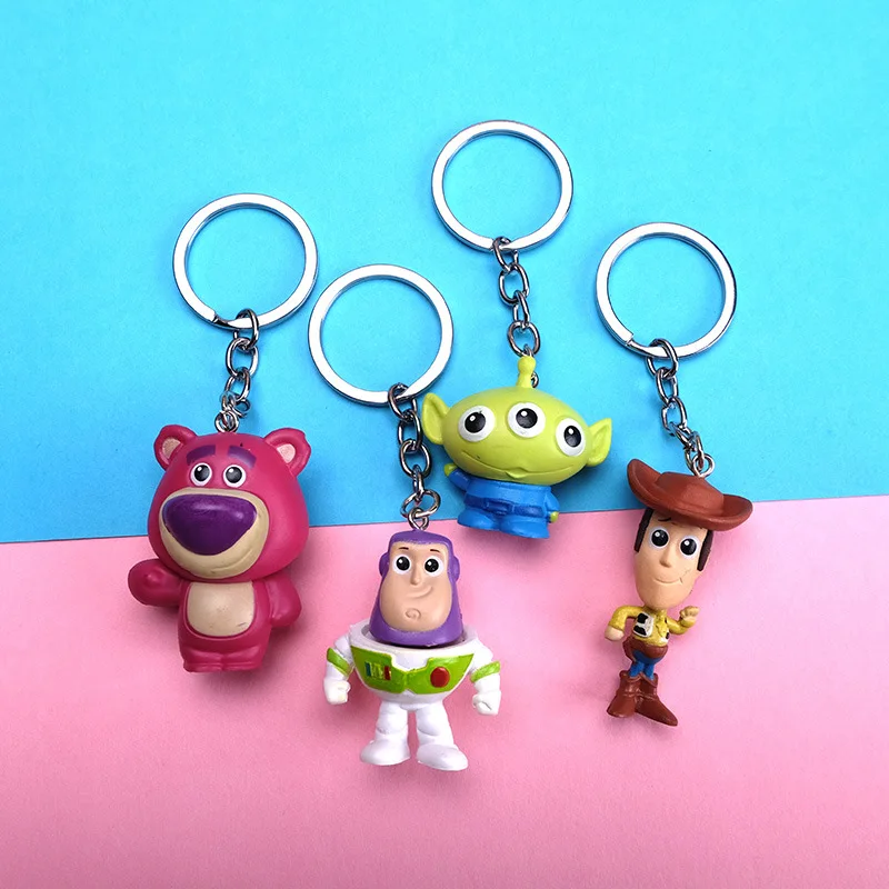 

2019 Toy Story 4 Keychain Key Chain Forky Woody Aliens Strawberry Buzz Lightyear PVC Action Figure Toy Doll Kids Gift Brinquedo