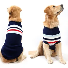 2 Colors Pet Dog Sweater Striped Shirt Top Tee T-Shirt Dogs Cotton Autumn Winter Pet Clothes for Dog Puppy Warm Sweater 7 Sizes