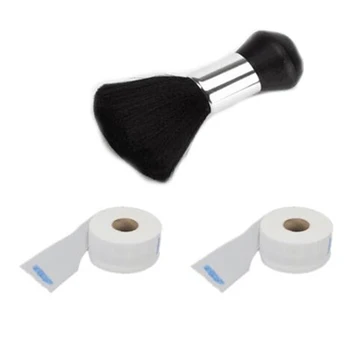 

Barber Neck Face Brush Soft Cleaning Hairbrush Short Hair Brush with 2Pcs Neck Protector Paper