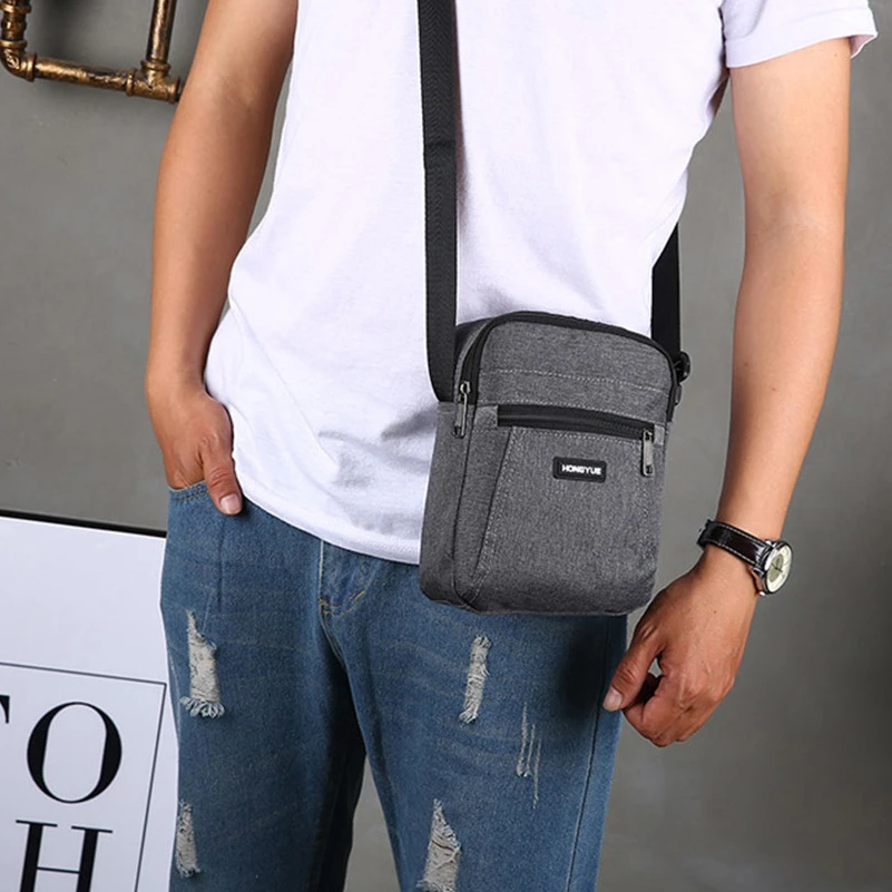 Men S Crossbody Shoulder Bags Travel Bag Man Purse Small Sling Pack For Work Business Casual Simple Canvas Messenger Bag Aliexpress