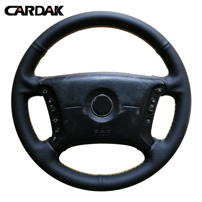 CARDAK DIY черный чехол рулевого колеса автомобиля ручной работы из искусственной
