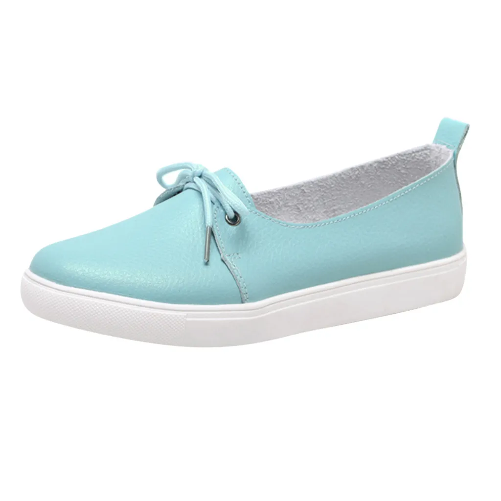 

SAGACE Shoes Women's Fashion Casual Shoes Women Solid Lace Up Leather sneakers Women Flat Nurse Loafers sports shoes for female