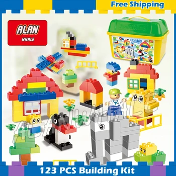 

123pcs My first Park Model Building Blocks Big Size Action Bricks 2018 Toys Gifts Sets Boys Kit Kids Compatible With Duplo