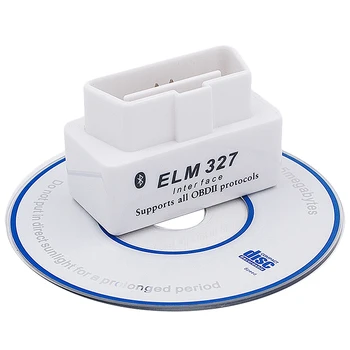 

New Obd V2.1 Mini Elm327 Obd2 Bluetooth Auto Scanner Obdii 2 Car Elm 327 Tester Diagnostic Tool For Android Windows Symbian(Whit