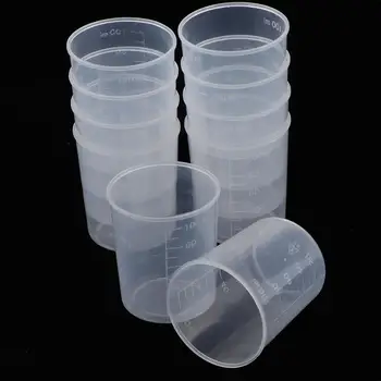 

10Pcs 100ml Plastic Graduated Measuring Cups Epoxy Resin Mixing Art Waxing Kitchen Beakers Liquid Measure Jug Cup Container