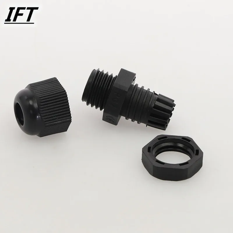 Black Nylon Strain Relief Glands Connector PG7 PG9 PG11 PG13.5 PG16 PG19 PG21 PG25