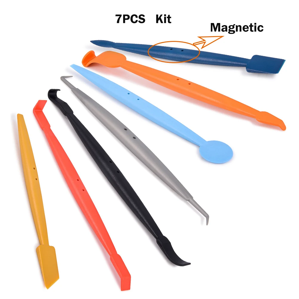

FOSHIO 7pcs/Set Carbon Fiber Vinyl Film Car Wrapping Magnet Corner Tuck Squeegee Kit Window Tint Vinyl Wrap Accessories Car Tool