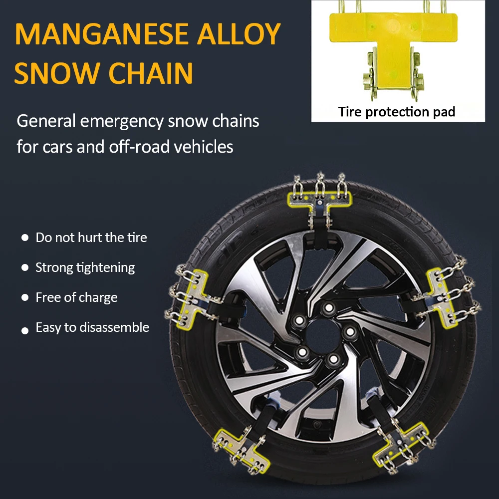 4 шт. универсальные цепи для снега автомобильные шины колеса зимние аварийные тяжелые стальные противоскользящие цепи для льда/снега/грязи дорожный безопасный вождения скольжения