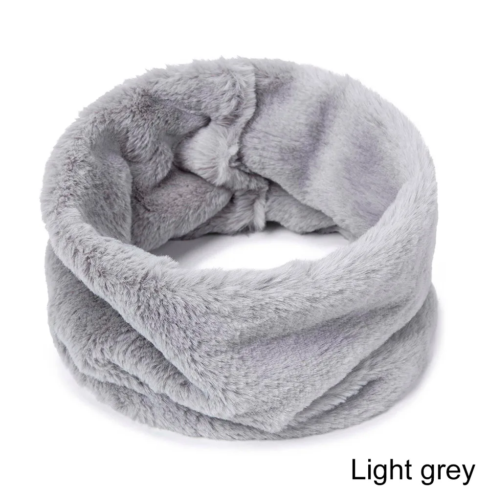 GROUPJUMP, Модный зимний шарф для женщин, мягкий, теплый, на пуговицах, воротник, кольцо, шарф для женщин, теплый, 1 шт., шарф на шею, милый женский воротник - Цвет: ligh gray