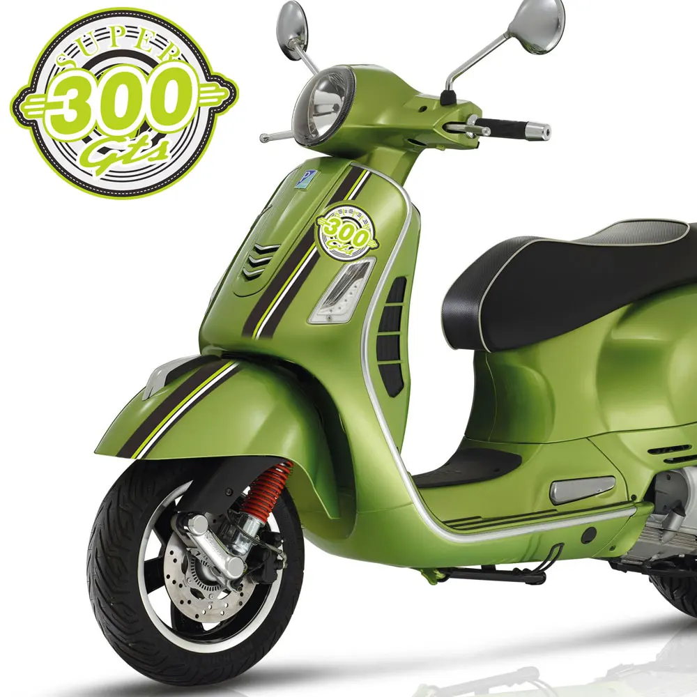 Желтый цвет корпус Мотоцикла наклейка наклейки подходят для piaggio Vespa GTS 300 GTS300 Спорт Супер эмблема светоотражающие