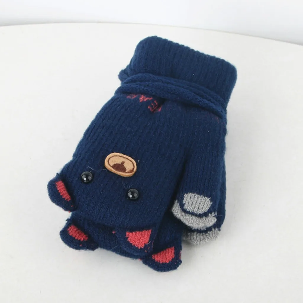 Зимние перчатки для мальчиков и девочек, детские перчатки, детские вязаные теплые варежки в стиле пэчворк с героями мультфильмов, перчатки, варежки для детей 1-8 лет