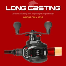 TSURINOYA Baitcasting Reel Long Casting DARK WOLF 100 6.4:1 Universal Carbon Deep Spool Ultralight Saltwater Bass Wheel Fishing