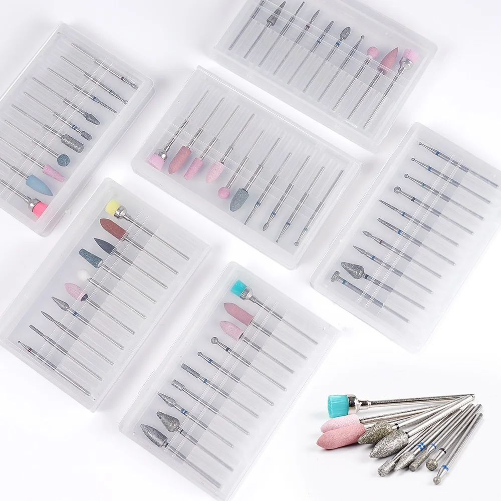 

10Pcs/box Nail Drill Bit Electric Machine for Manicure Rotate Burr Polishing Tools Cutters Manicure Accessory Drill Tools