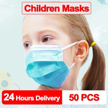 

100 PCS Kids Mask Fast Delivery Disposable Protective Mask to Safety Masks Dustproof Children Masks Child Prevent Disease Mask