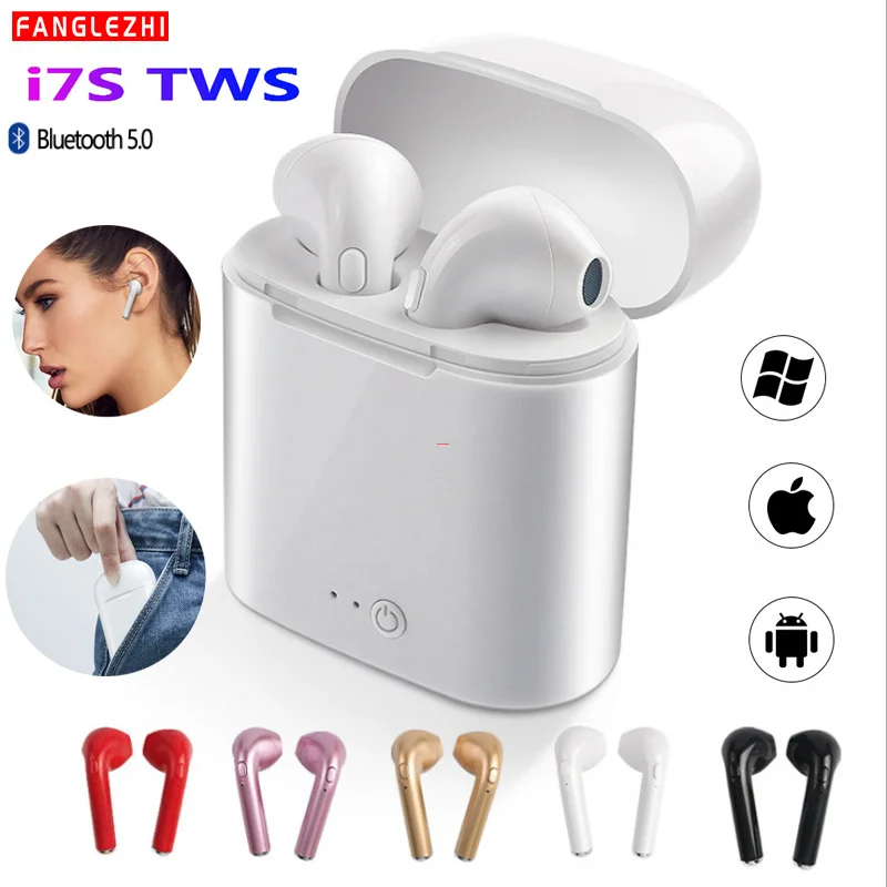 Мини Bluetooth наушники беспроводные I7 i7s TWS спортивные стереонаушники гарнитура с