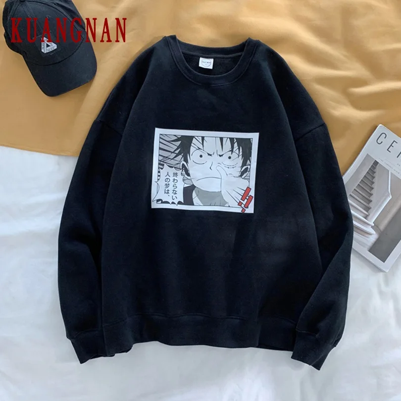 KUANGNAN/цельный свитшот для мужчин, Японская уличная Толстовка Harajuku, мужские толстовки в стиле хип-хоп, Мужская толстовка, 5XL, Новинка осени