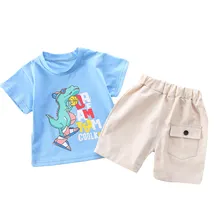 Летние комплекты одежды для детей мальчиков с мультипликационным