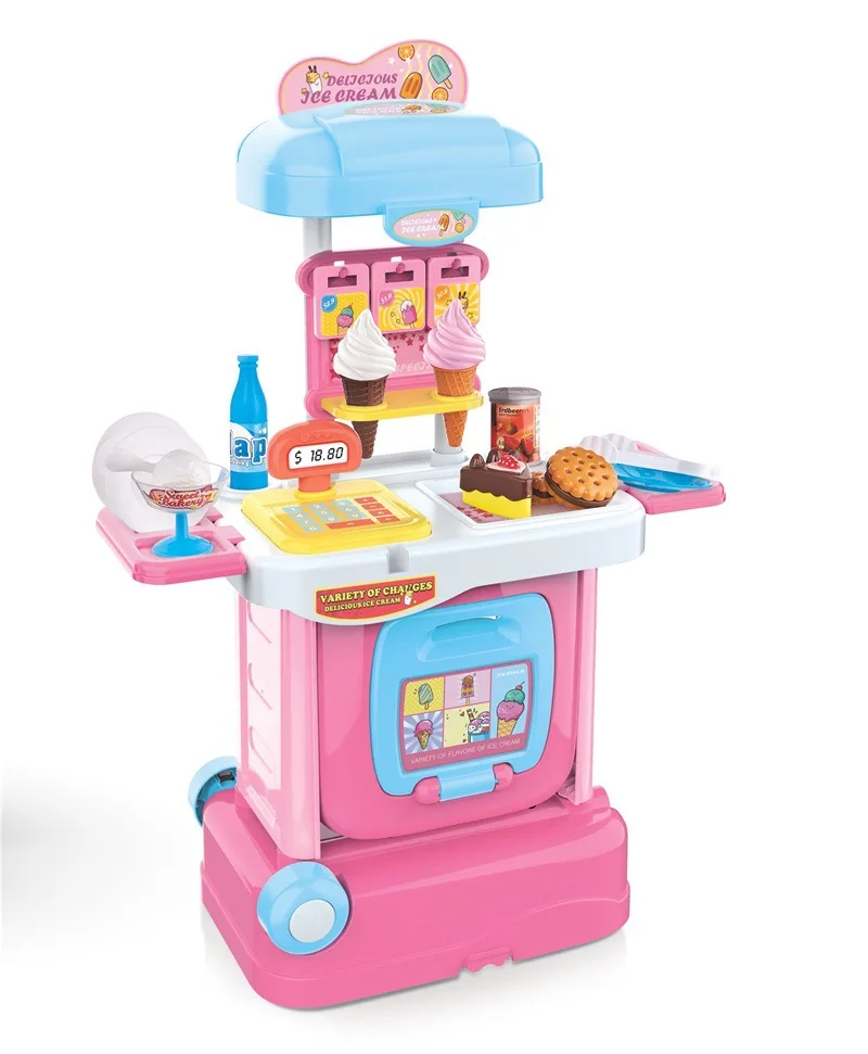 

Children Multi-functional Mini Supermarket Cashier Machine Ice Cream Candy Trafficking Units Kitchen Play House Toys