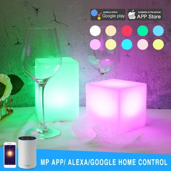 

smart wifi RGB led table Lamp MP APP remote control party night light USB rechargeable Luz de noche works with alexa google home