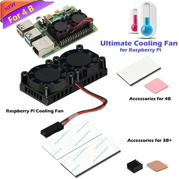 

iUniker Raspberry Pi 4 Fan accessory, Dual Cooling Fan with Heatsink for Raspberry Pi 4 Model B, 3B /Pi 3 B/Pi 2 B