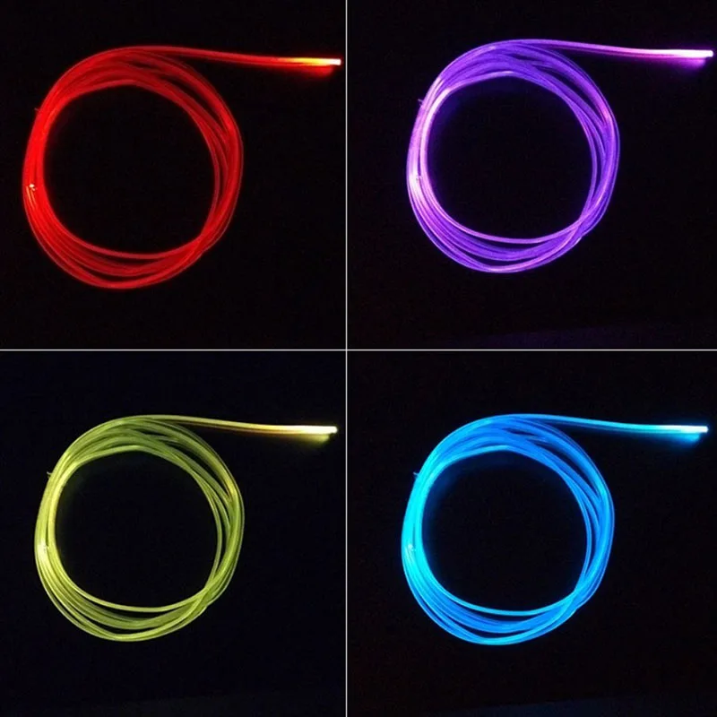 Fiber Optic Cable 5mX Skirt Side Glow Cable & Separate 3.2mm Plastic PMMA Fiber Optic Cable For Car Lighting