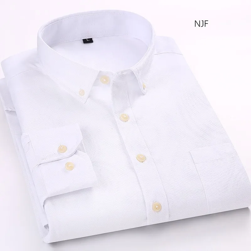 White shirt Новинка, тонкая оксфордская текстильная рубашка, мужская рубашка, мужские рубашки, chemise homme, мужские рубашки, рубашки с длинным рукавом, без карманов - Цвет: White shirt