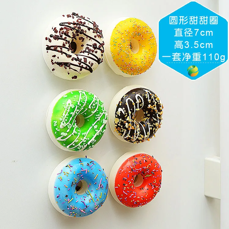 Имитационная модель торта, Искусственный лед, крем, ПУ пончик, детская кухонная игрушка, искусственная булочная, домашний декор, украшение стола, наклейка на холодильник QW182 - Цвет: Donut A