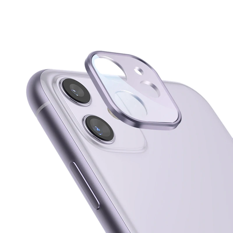 purple 1 шт задняя крышка объектива камеры протектор для IPhone 11 полное покрытие закаленное стекло объектив камеры протектор экрана - Цвет: purple