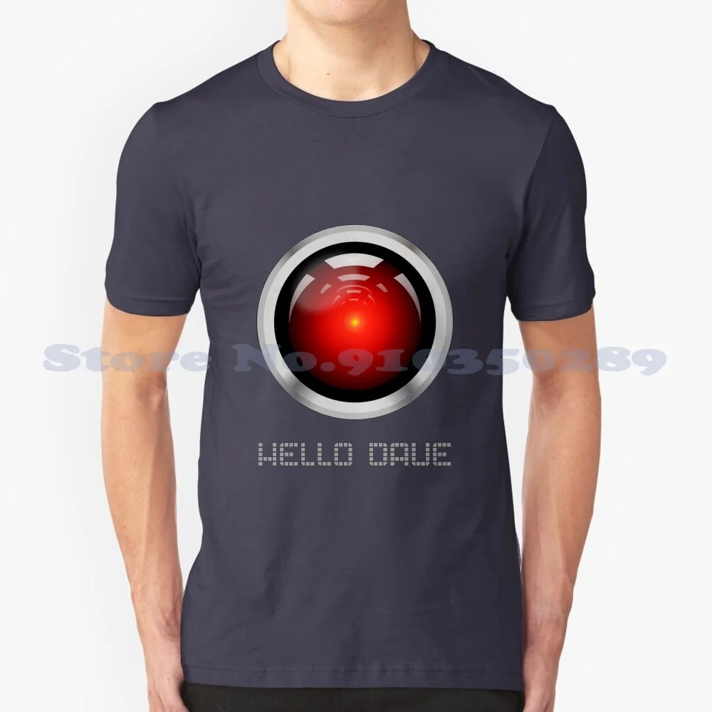 Ciao Dave Nero Bianco Grigio Moda Tshirt Hal Hal 9000 2001 A Space Dave Hello Dave Fantascienza Sci Fi Nerd Geek Impressionante