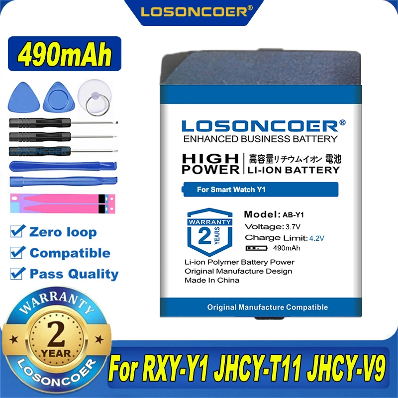 LOSONCOER 490mAh AB-Y1 Battery for Smart Watch Y1 Bluetooth Phone RXY-Y1 JHCY-T11 | Электроника