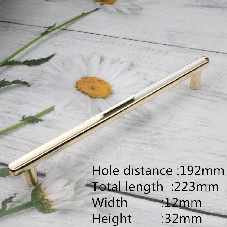 Gold-192mm KK& FING 1 шт. современные ручки для мебели керамика из сплава на основе цинка кухонная дверная ручка для шкафа обустройство дома дверные тяги мебельная фурнитура - Цвет: Gold-192mm