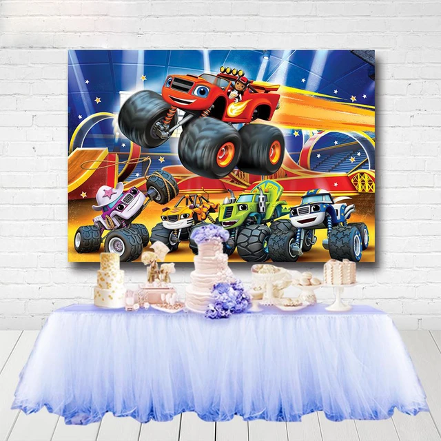 Monster truck fotografia pano de fundo carro de corrida tema festa de fundo  meninos festa de aniversário decoração do chuveiro do bebê suprimentos  estúdio foto - AliExpress