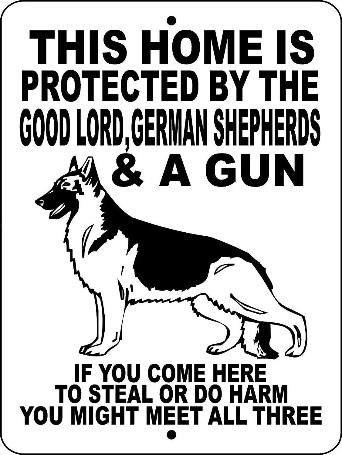 

German Shepherds Dog No Trespassing Warning Gate Metal Tin Sign Poster Aluminum Sign Decor for Home Bar Diner Pub