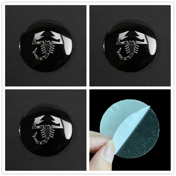 

4Pcs/Pack 56mm Abarth Scorpion Logo Car Steering tire Wheel Center 3D sticker Hub Cap Emblem Badge Decals Car styling Accessory