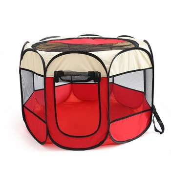 

Pet Portable Foldable Playpen Exercise Kennel Dogs Cats Indoor/Outdoor Removable Mesh Shade Cover