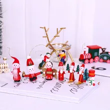 Рождественская кукла, крашеное дерево, Рождественское украшение для дома с Сантой/медведем, рождественские детские игрушки подарок, украшение, новогодний декор