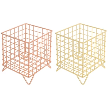 

Nordic Metal Storage Basket Office Sundries Finishing Dressing Table Cosmetic Organizer