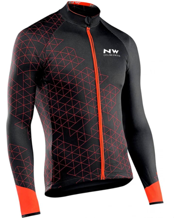 Long jersey Длинный рукав комплект велосипедной одежды NW Pro team Jersey мужской костюм дышащий Открытый спортивный велосипед MTB Одежда затененный - Цвет: Long jersey