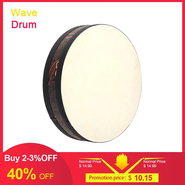 8 Inch Ocean Drum Wooden Handheld Sea Wave Drum Percussion Instrument  Gentle Sea Sound Musical Toy Gift For Kids Gold 8 Inch